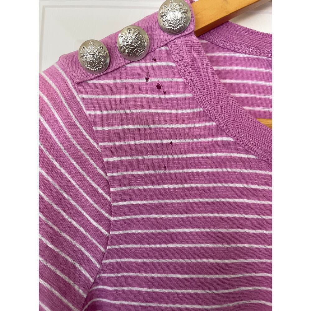 Veronica Beard Annemarie 100% Cotton Long Sleeve Stripe T-Shirt • Size XS ⬇️ - Picture 2 of 6